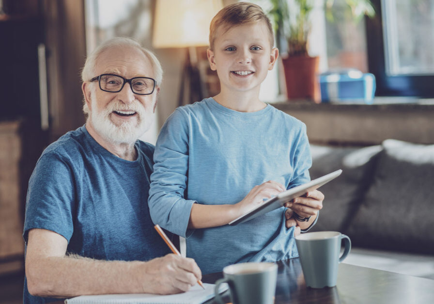 Senior man with grandson