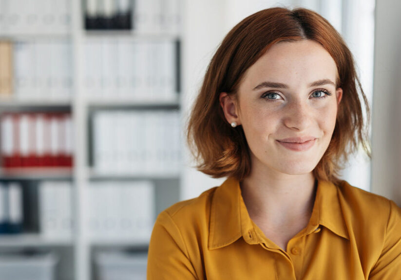 Young businesswoman with a determined smile