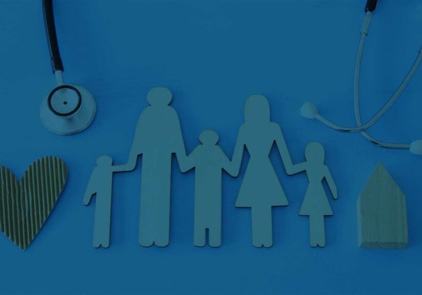 Paper cutout of family